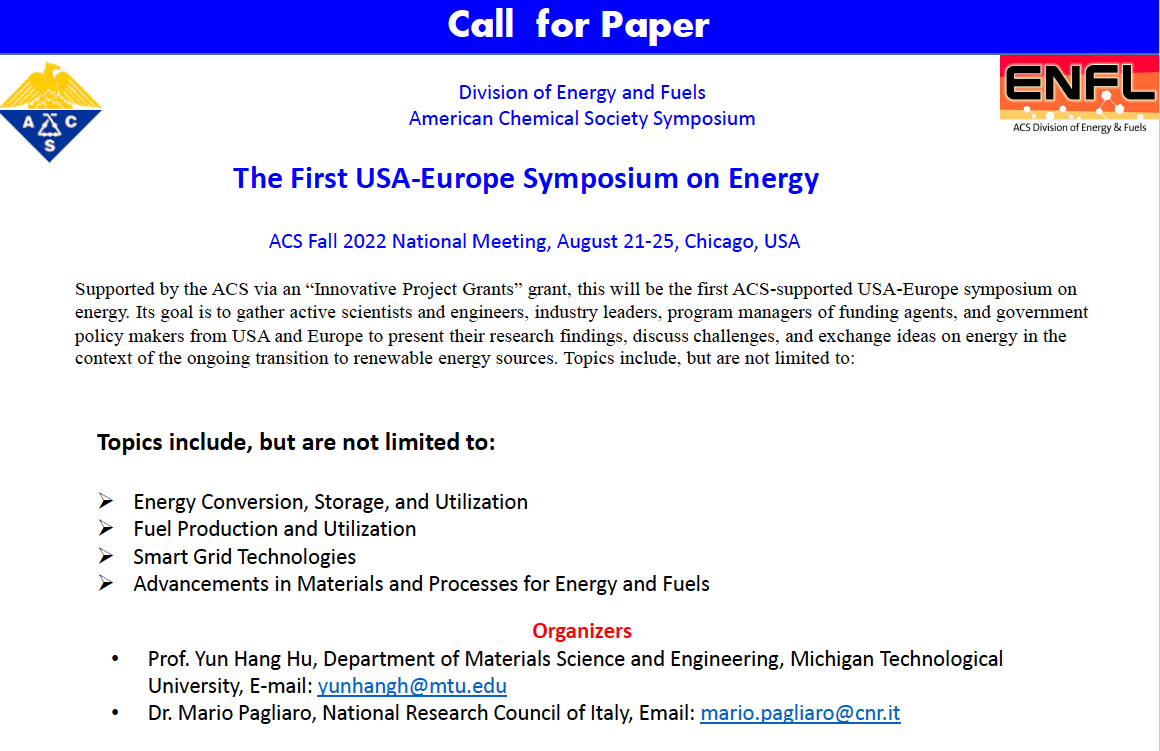 The First USA-Europe Symposium on Energy