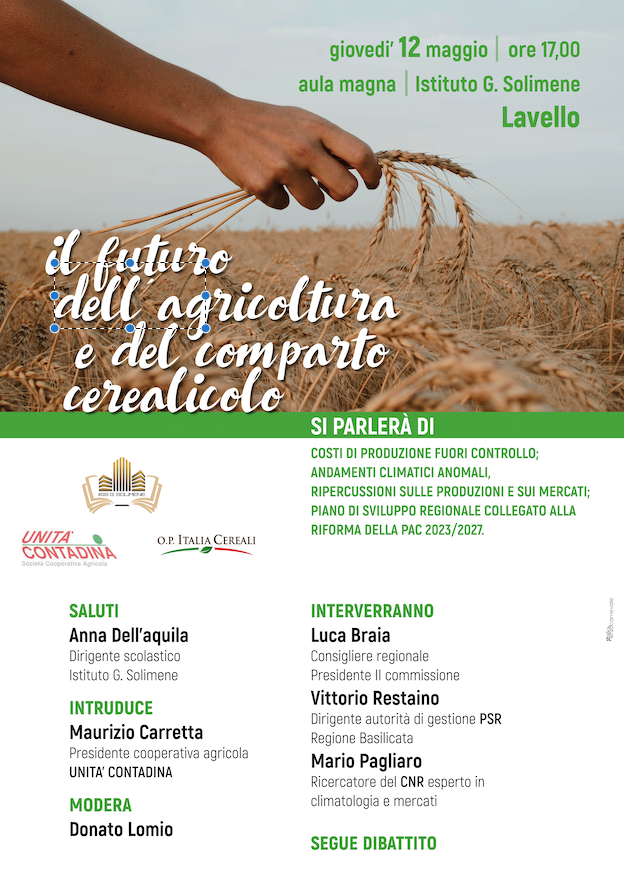 Il convegno organizzato a Lavello il 12 Maggio da Unita Contadina e Italia Agricoltura