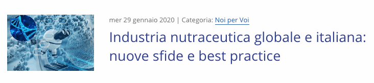 FederSalus riprende lo studio del Cnr sull'inudstria nutraceutica italiana