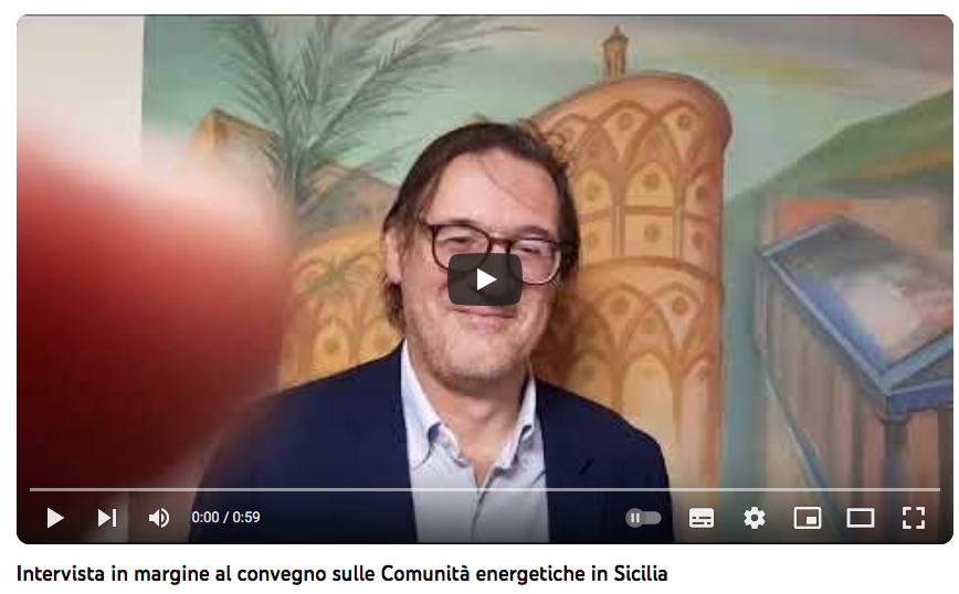 Intervista di Mario Pagliaro in margine al convegno
            sulle Comunità energetiche in Sicilia, 30 Ottobre 2023