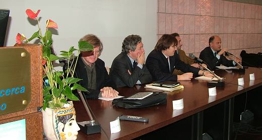 Cnr Palermo, 26 marzo 2007. Da sinistra, Jean-Marc Lévy Leblond, Nando Dalla Chiesa, Mario Pagliaro e Fabio Giambrone
