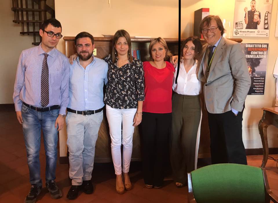 Mario Pagliaro con i componenti dell'Ufficio legislativo del Movmento 5 Stelle in Ars il 5 Giugno 2018