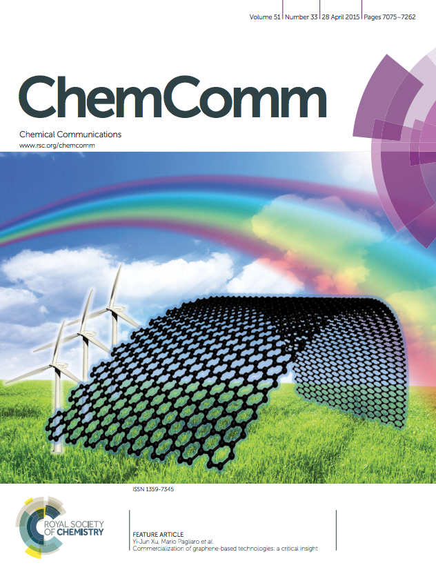 Chemical
Communications - Cover of issue 33, volume 51, 2015 dedicated to Mario Pagliaro's Lab work