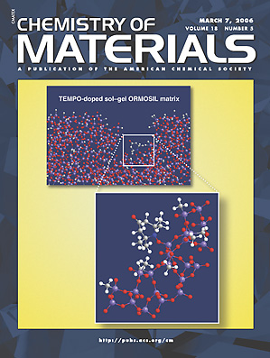 Cover of Chemistry of
                Materials, issue 8, volume 18, 2005, dedicated to Mario                Pagliaro's Lab work