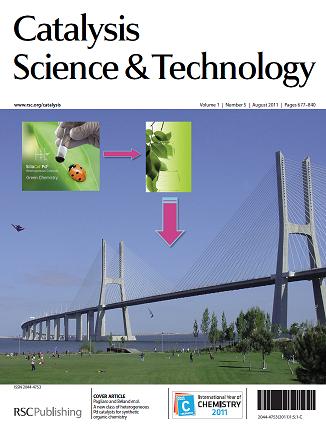 Front cover of
                Catalysis Science & Technology, issue 5, volume 1,                2011, dedicated to Mario Pagliaro's Lab work