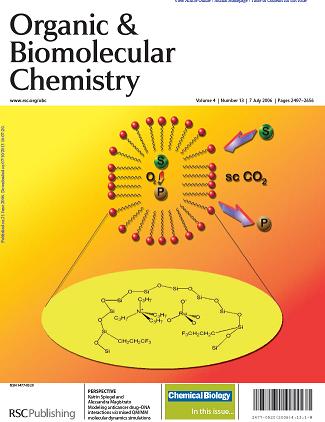 Cover of Organic & Biomolecular Chemistry,
issue 13, 2006, dedicated to Mario Pagliaro's Lab work