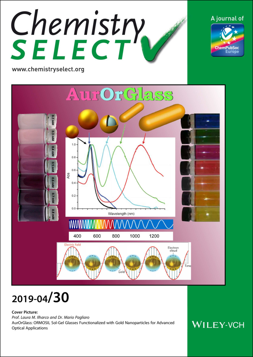 ChemistrySelect- cover of issue 30, 2019, dedicated
to Mario Pagliaro's Lab work