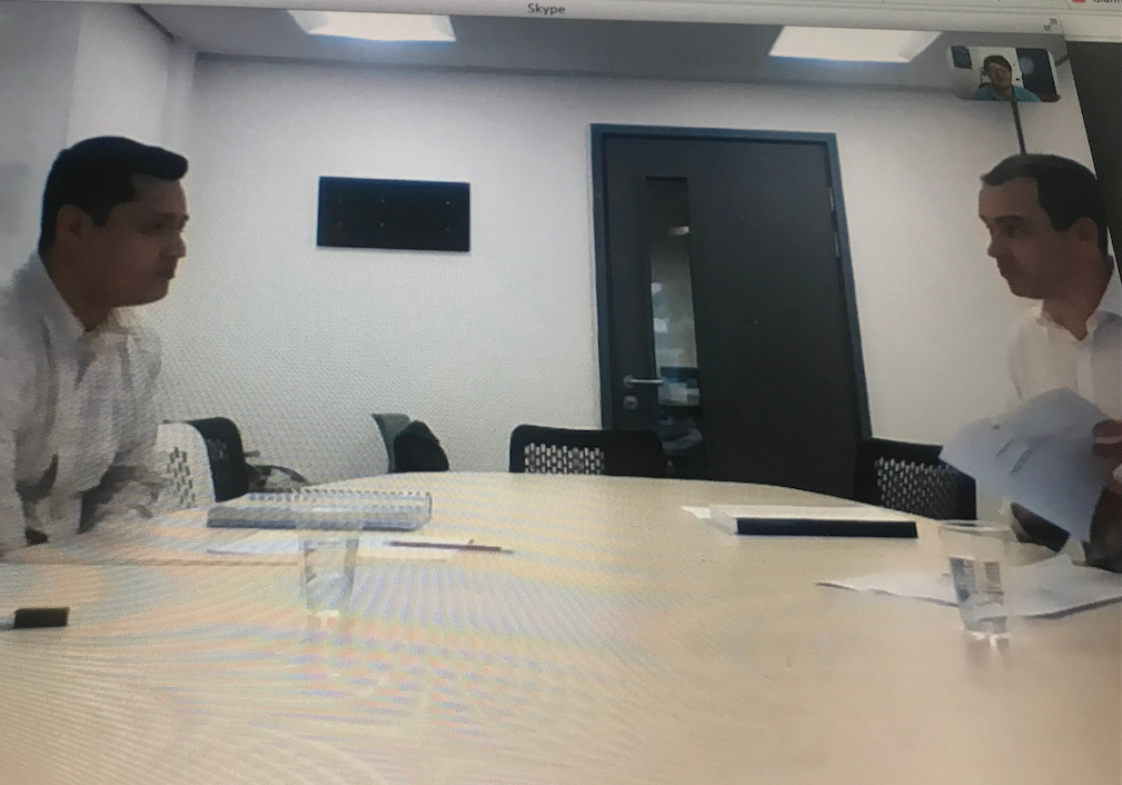 Edgar Gonzalez Yanez and Alexander Cowan during the viva voce PhD examination of Edgar Gonzalez Yanez. Mario Pagliaro was the External Examiner