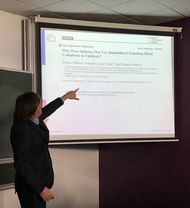 Mario Pagliaro lecturing in Montpellier on March 20, 2018
