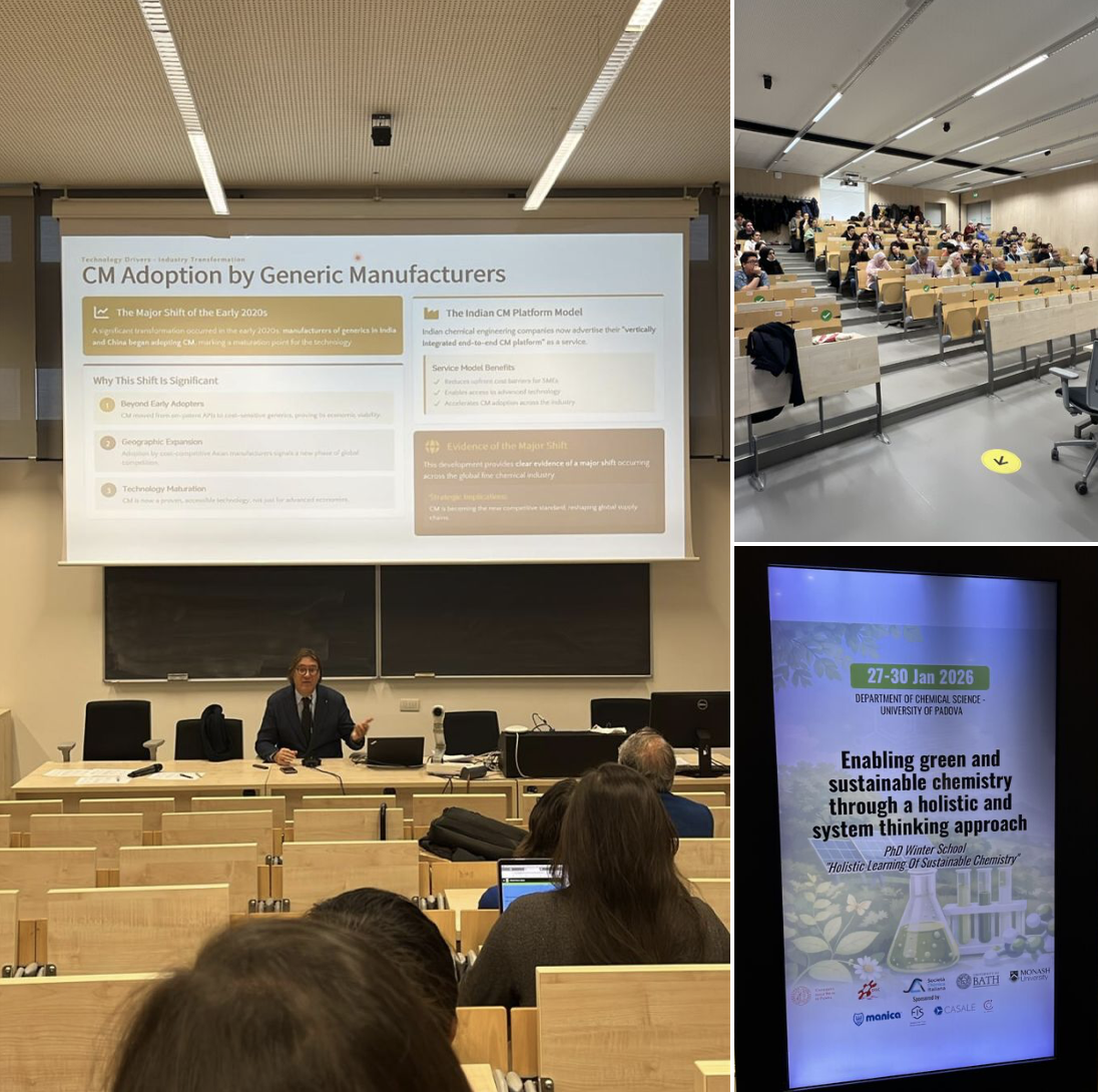 Mario Pagliaro lecturing at
            HOLOS PhD Winter School, Padua, 28-Jan-2026